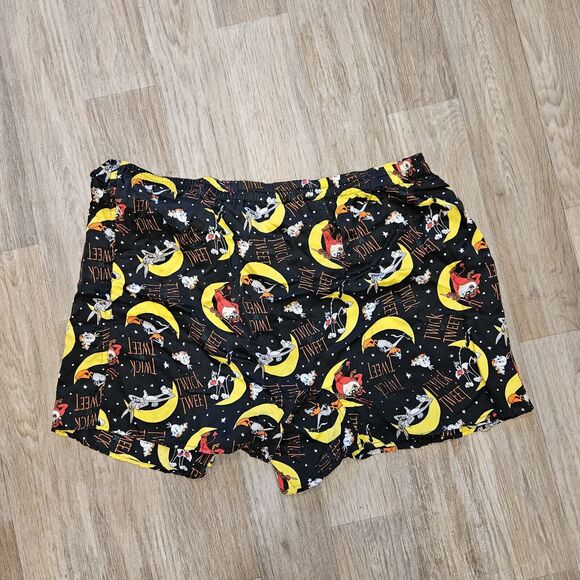 Vtg Looney Tunes Warner Bros Halloween Silk Shorts XL 1995 Taz Bugs Bunny 90s - Picture 5 of 9